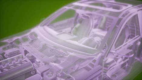 Holographic-animation-of-3D-wireframe-car-model